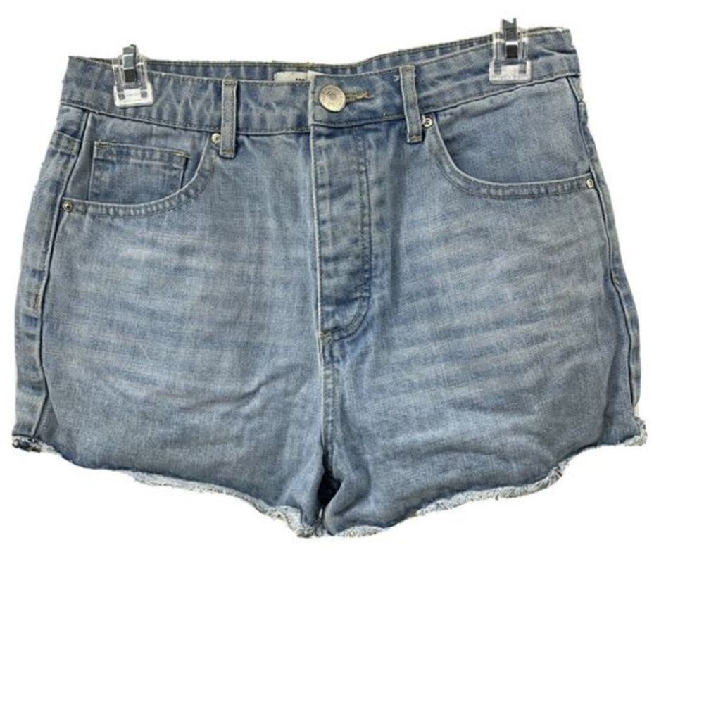 High Rise Button Front Denim Shorts Size 27